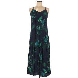 Old Navy Maxi Dress: Tropical Leaf Navy Sundress